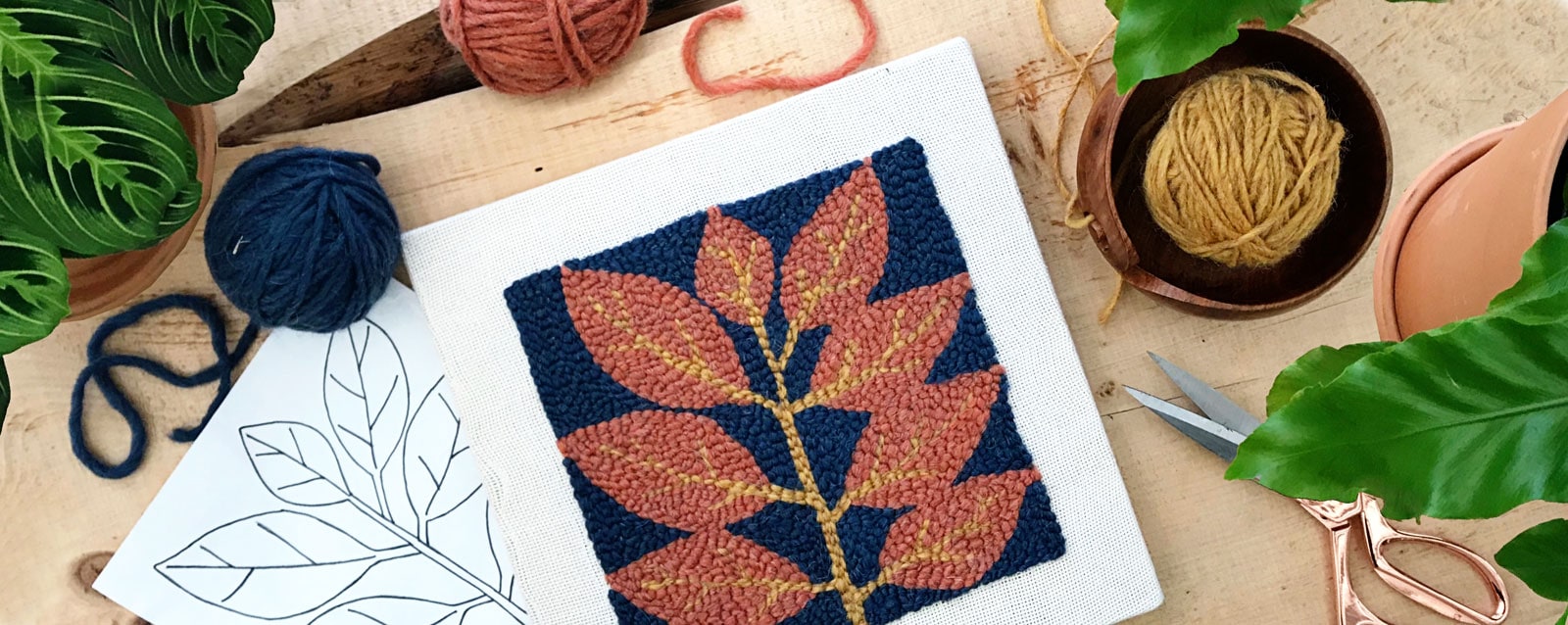 Punch Needle Kit by Arounna Khounnoraj: Leaf Design – Harrisville