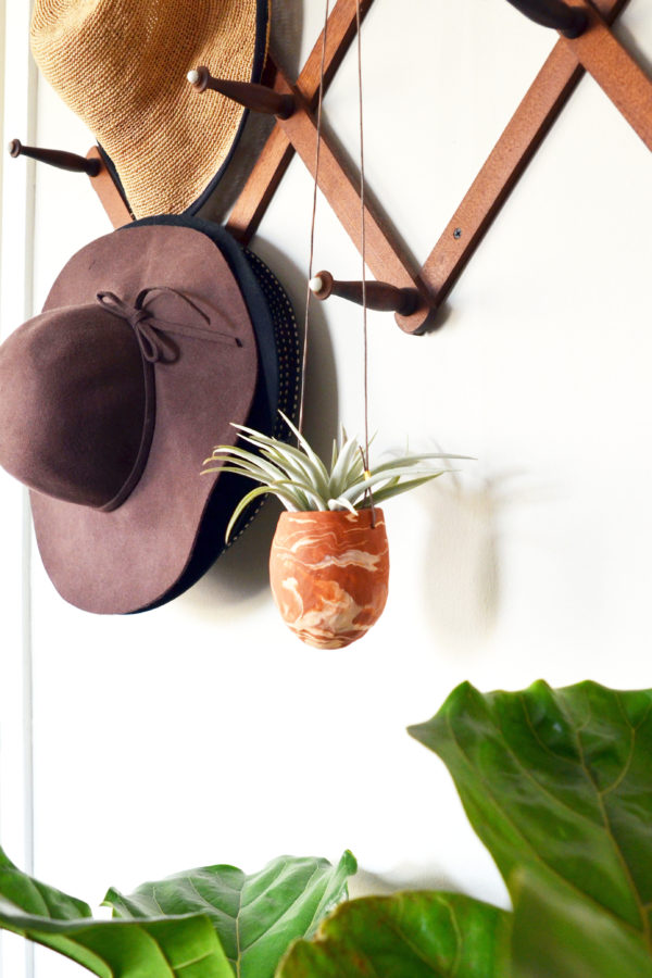 Marbled Clay Hanging Planters