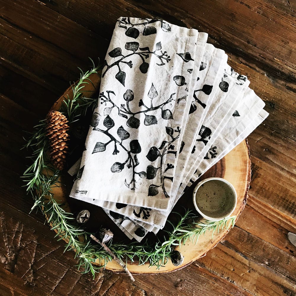 Botanical Print Linen Napkin Set