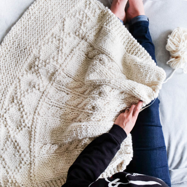 Cozy Knitted Blanket | January 2018 Add-On Kit | Alison Abbey