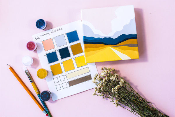 Color Blocked Acrylic Landscapes | Colleen Elizabeth | The Crafter's Box