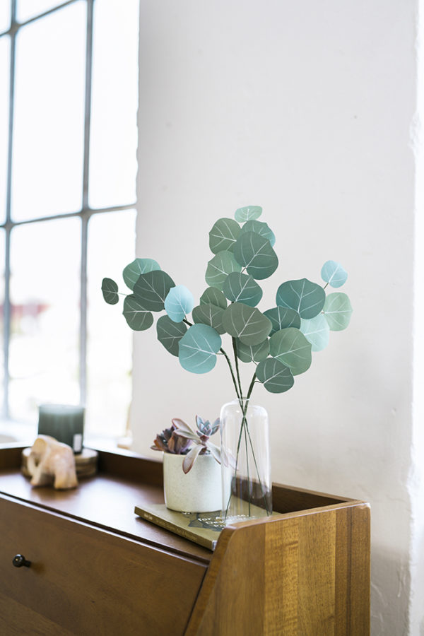 Handcrafted Paper Foliage | Silver Dollar Eucalyptus Garland | Corrie Beth Hogg