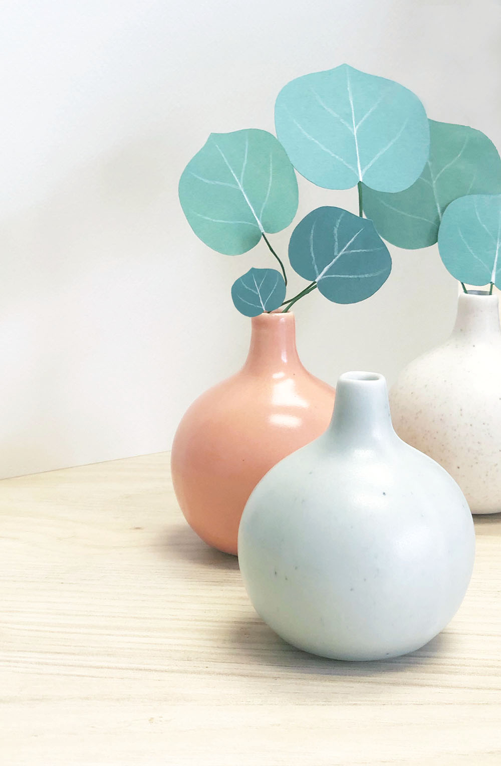 July 2019 Add On Kit of Ceramic Vases to Accompany Hand Crafted Paper Foliage Workshop