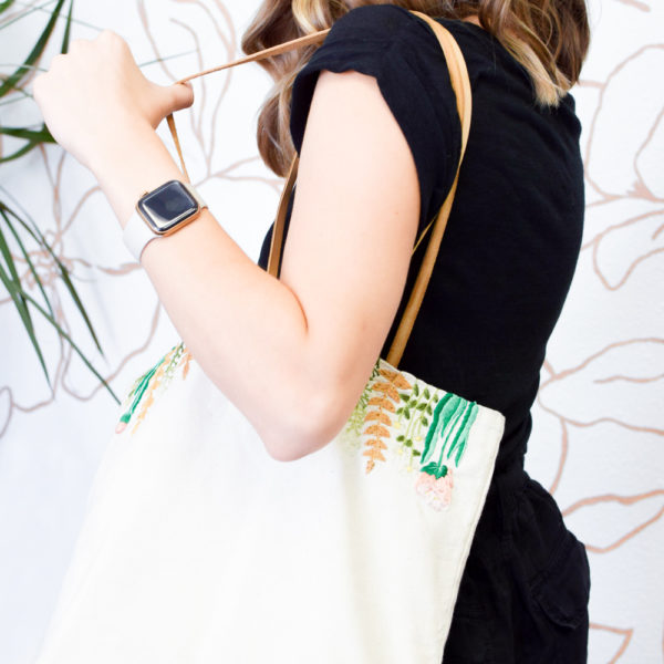 A Stitched Wildflowers Farmers Market Tote