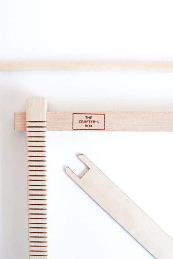 We've worked with a local San Diego woodworker to customize a mini maple loom to continue weaving in Lindsey Campbell's style. We originally collaborated with Lindsey in September of 2018.