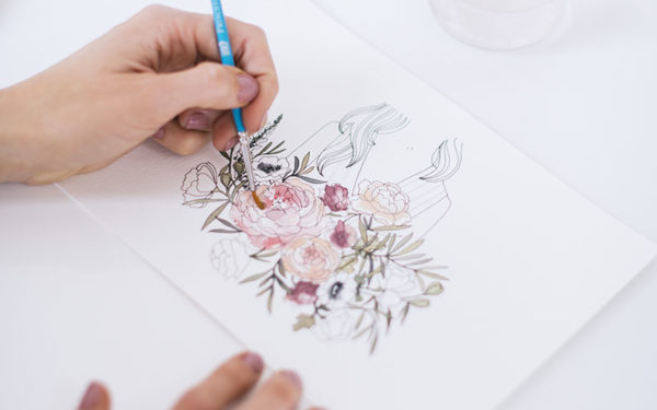 Watercolor and Gouache Flower Girl | Sarah Simon | The Crafter's Box