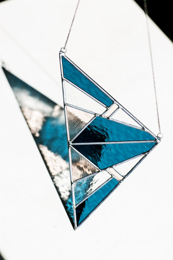 Art Deco in Blue | A Stained Glass Art Triangle Pattern | Lauren Earl
