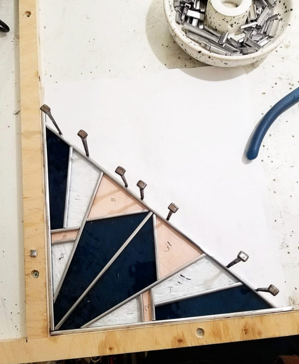 Art Deco in Blue | A Stained Glass Art Triangle Pattern | Lauren Earl
