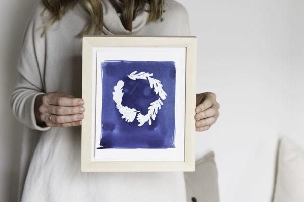Framed Cyanotype Wreath | The Crafter's Box