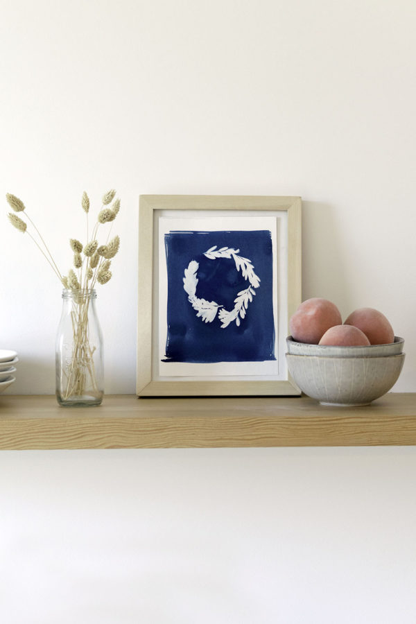 Framed Cyanotype Wreath | The Crafter's Box