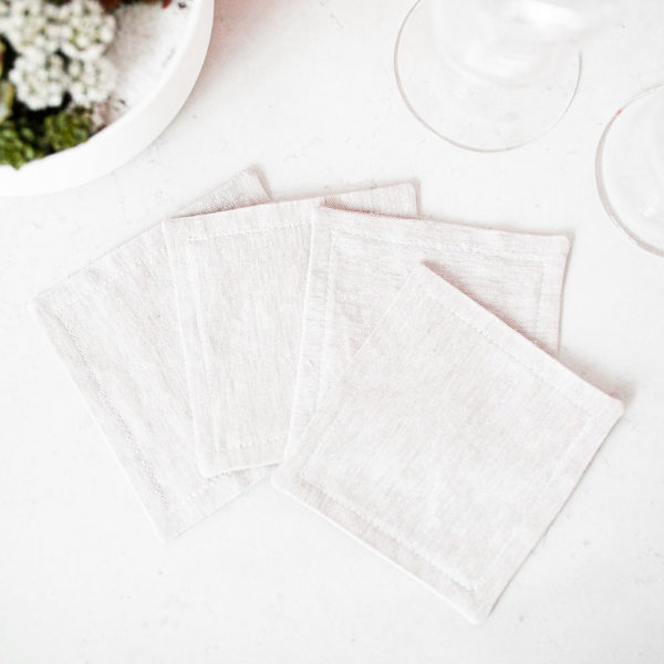 Flax Linen Coasters Set of Four - 4