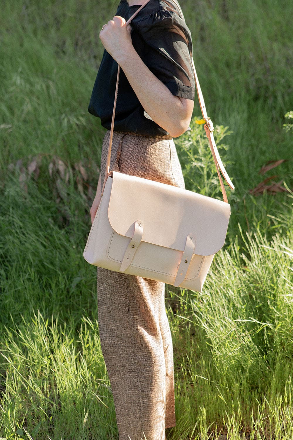 Leather Meadow Satchel Bag