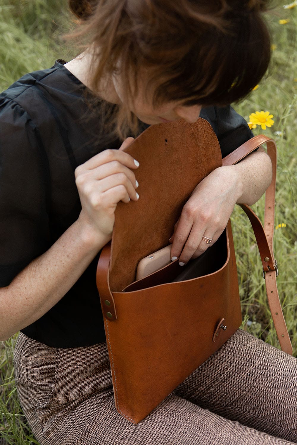 Miller Canvas & Leather Crossbody Bag In Natural