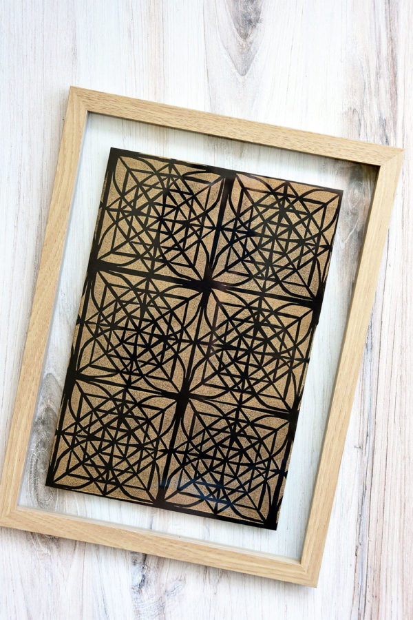Tiled Block Print with Gradation | Gold on Black Scarf | Mindy Schumacher | The Crafter's Box