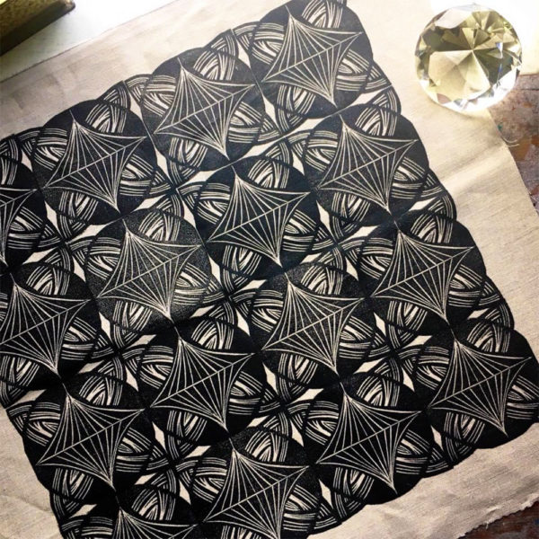 Tiled Block Print with Gradation | Linen Scarf | Mindy Schumacher | The Crafter's Box