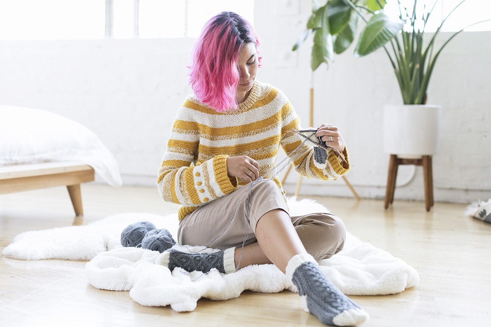 Cozy Knit Cabled Socks | Ksenia Naidyon | Crafter's Box
