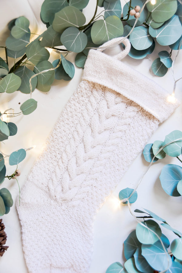 Cozy Knit Cabled Christmas Stocking | Ksenia Naidyon | Crafter's Box
