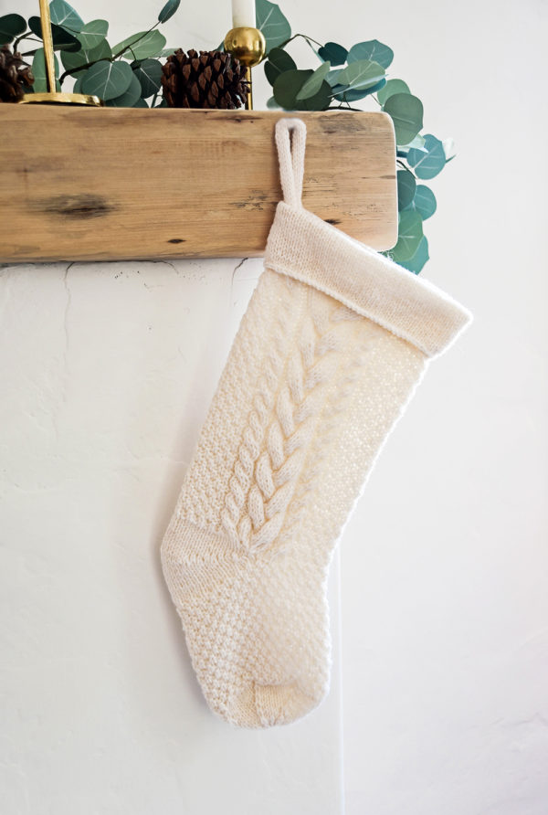 Cozy Knit Cabled Christmas Stocking | Ksenia Naidyon | Crafter's Box