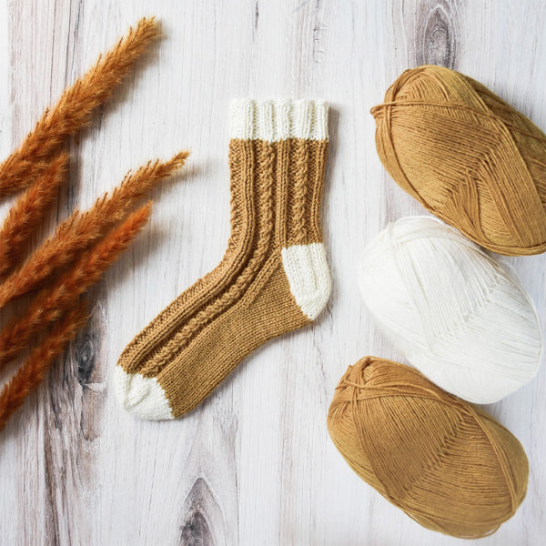 Cozy Knit Cabled Socks | Sock Yarn Materials Kit | Ksenia Naidyon | Crafter's Box