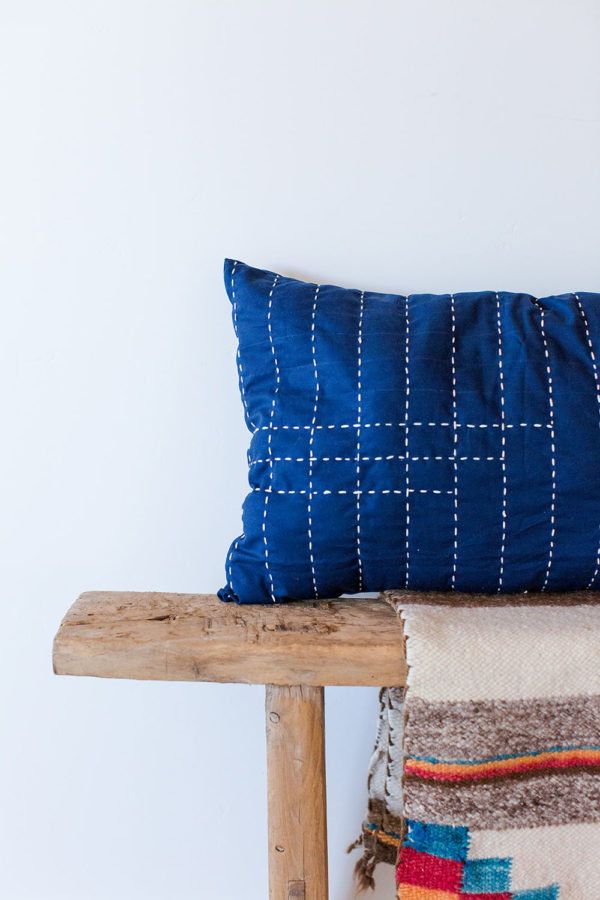 A Sashiko Stitching Lumbar Pillow Materials Kit | The Crafter's Box