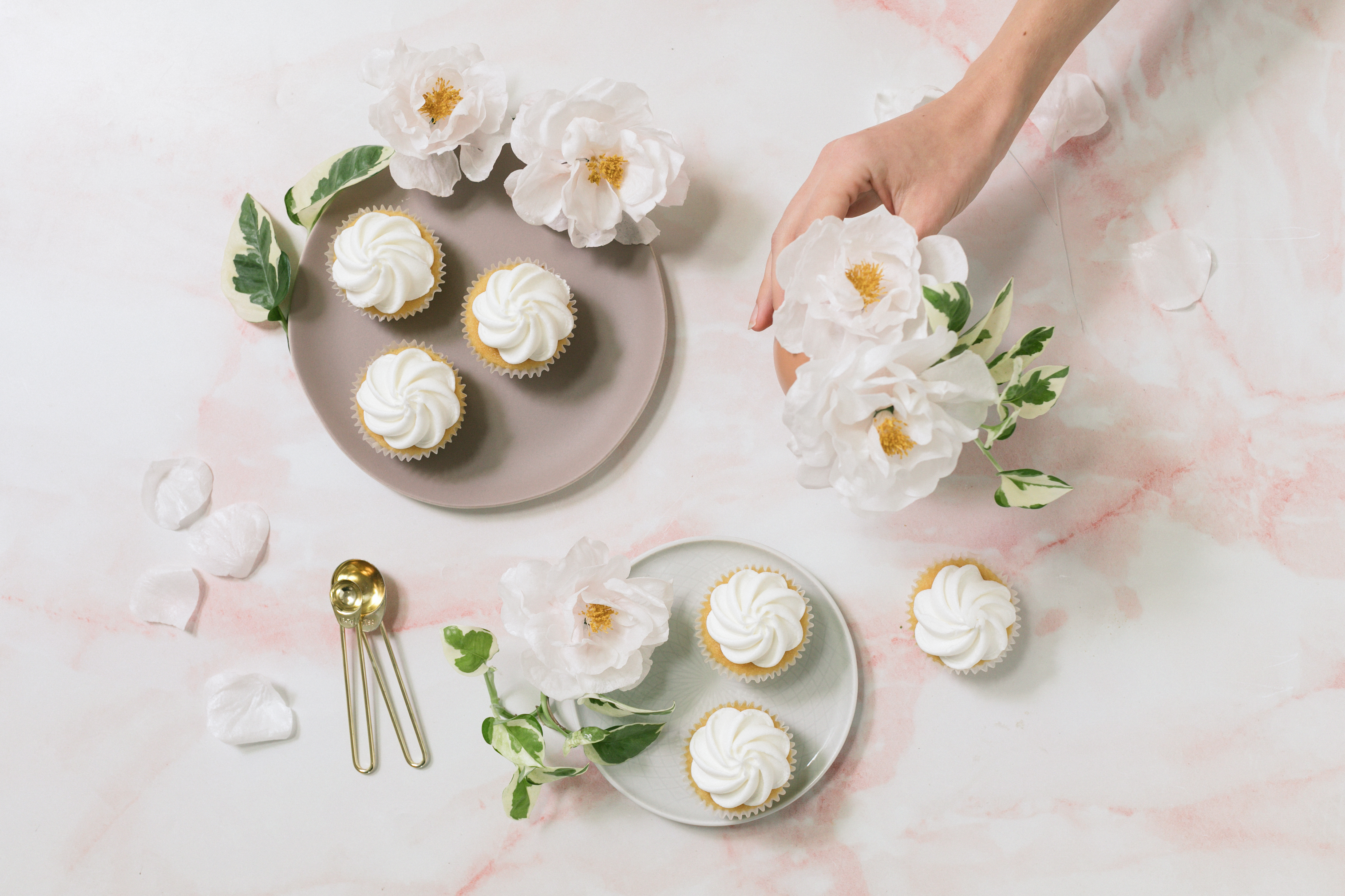 Edible Cream & Lavender Floral Designs on Wafer Paper