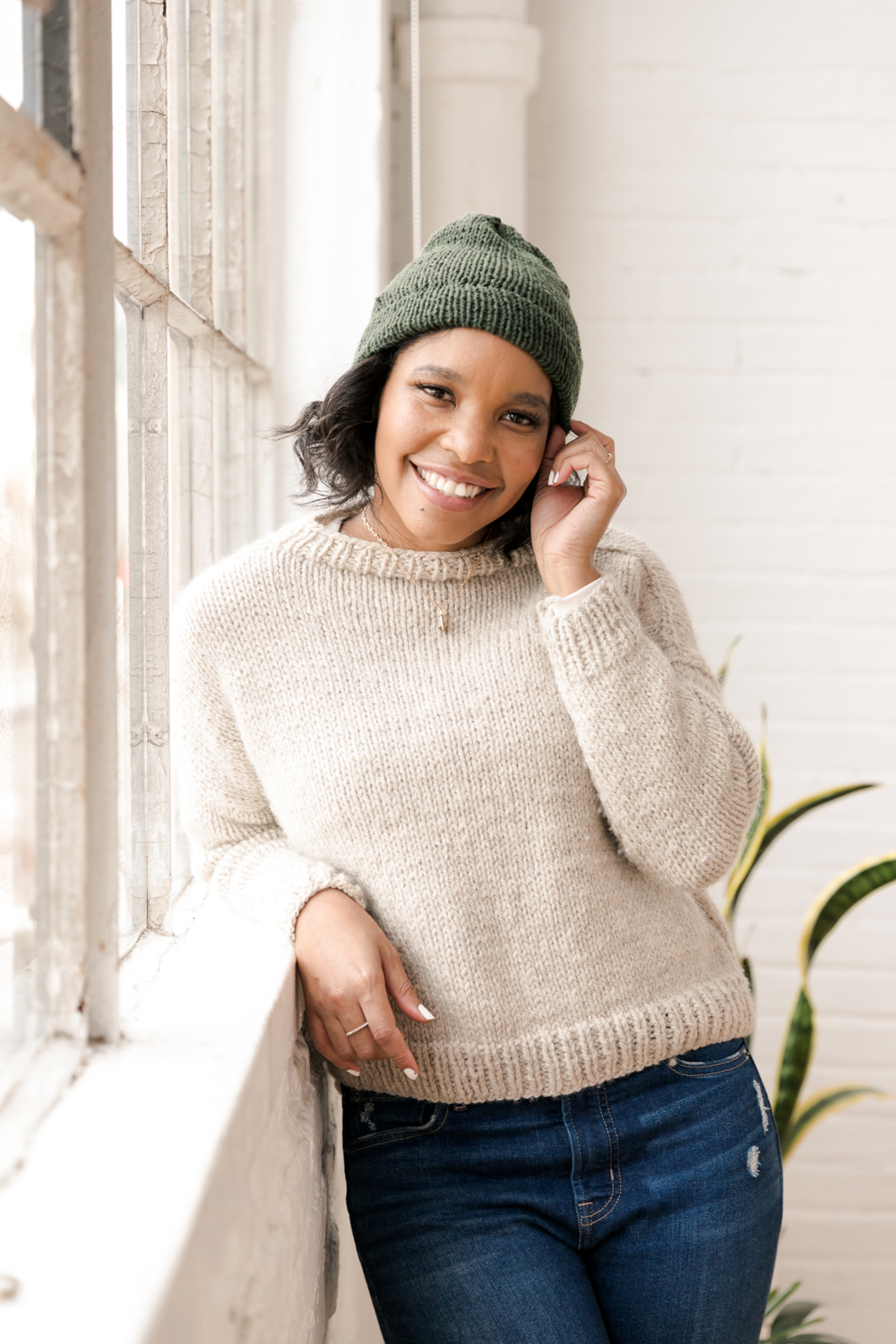 Cream Beanie with Louis Patch — Koehn & Koehn Jewelers