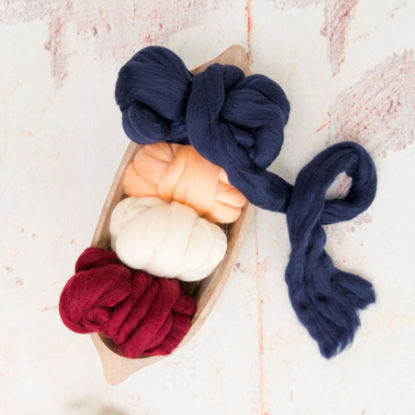 Wool Roving Bundle in Brambleberry