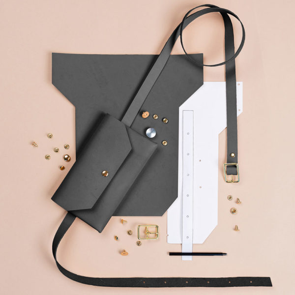 Black Leather Belt Bag Kit