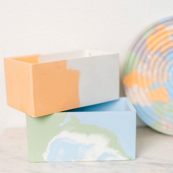 Colorful Hand-Poured Cement | Christie Lothrop | The Crafter's Box