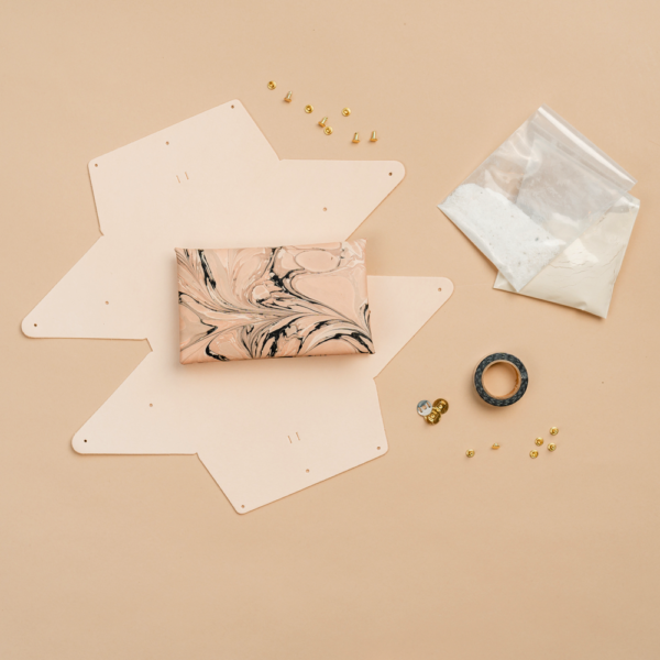 Leather and Fabric Marbling Workshop | Marbled Leather Wallet Kit | Natalie Stopka | The Crafter's Box