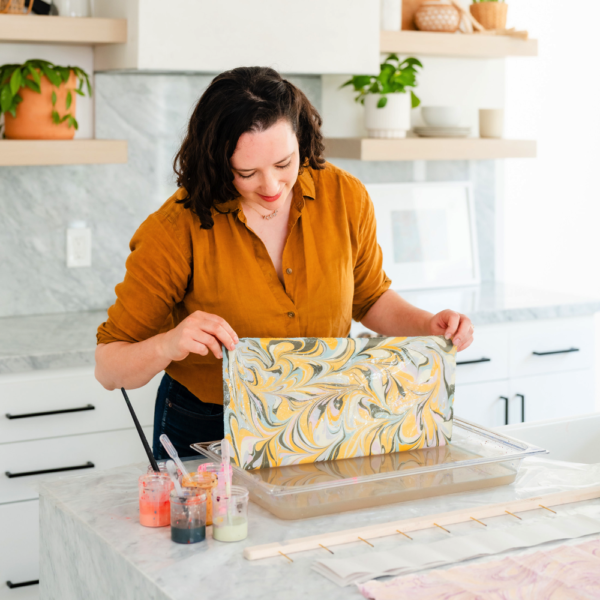 Leather and Fabric Marbling Workshop | Natalie Stopka | The Crafter's Box