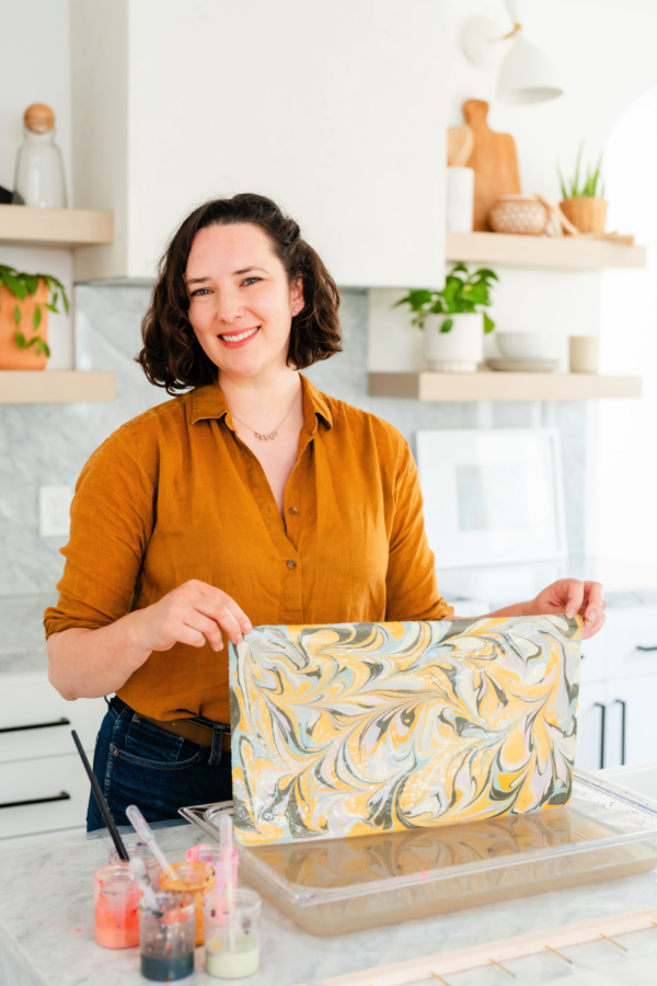 Leather and Fabric Marbling Workshop | Natalie Stopka | The Crafter's Box