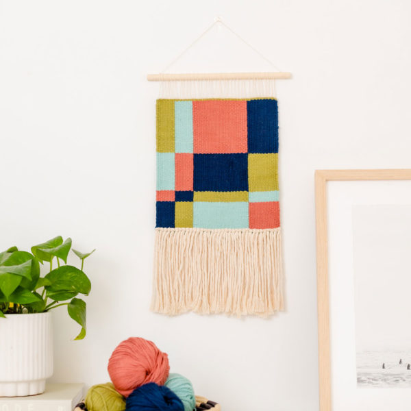 color block art weaving wall hanging
