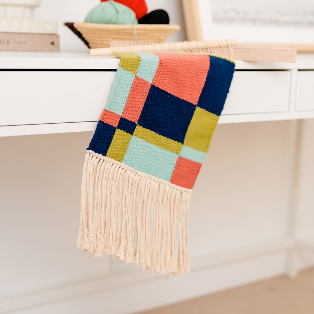 color block art weaving wall hanging