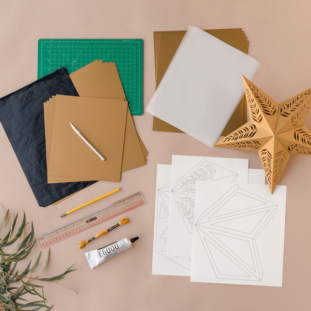 Tools and materials for Paper Star Lanterns
