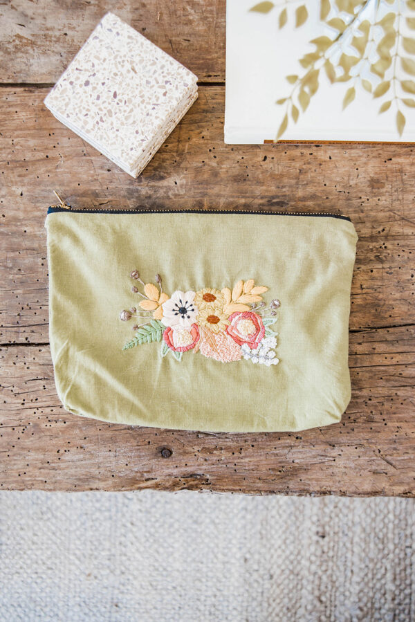 The Crafter's Community Pattern Gallery | Kristen Gula Embroidered Floral Pouch