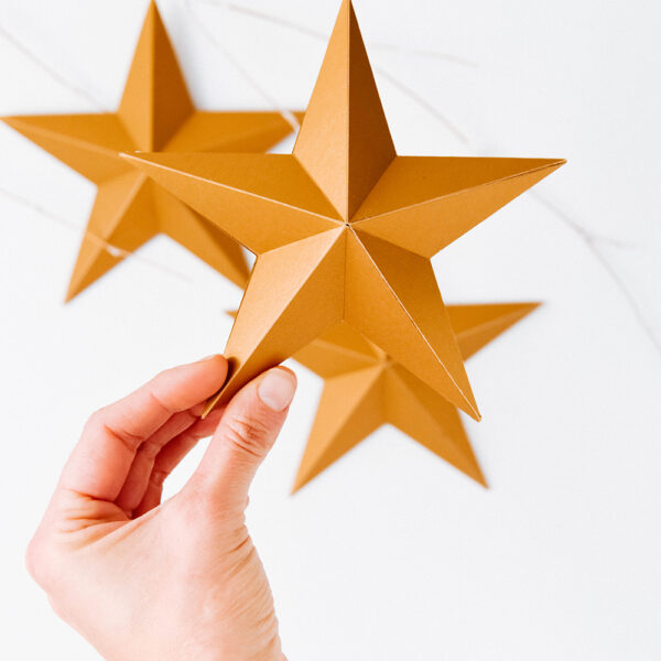 Mini Cut Paper 3D Star Digital Pattern