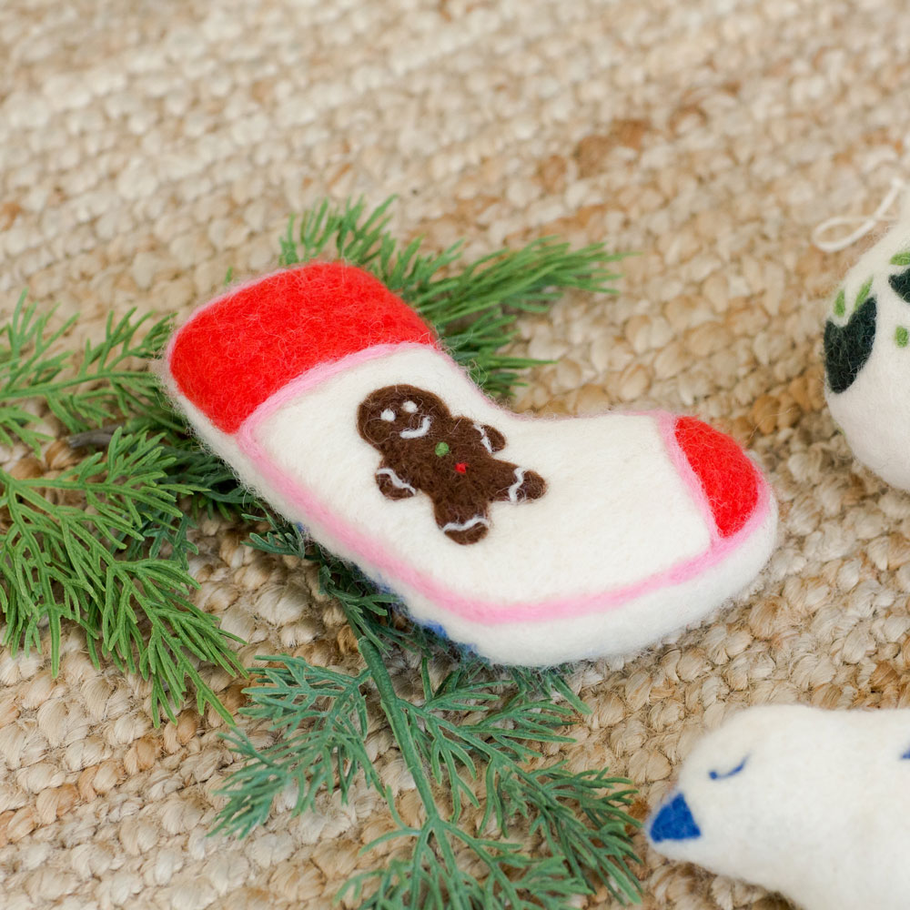 Wool felted ornaments