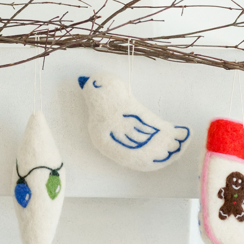 Wool felted ornaments