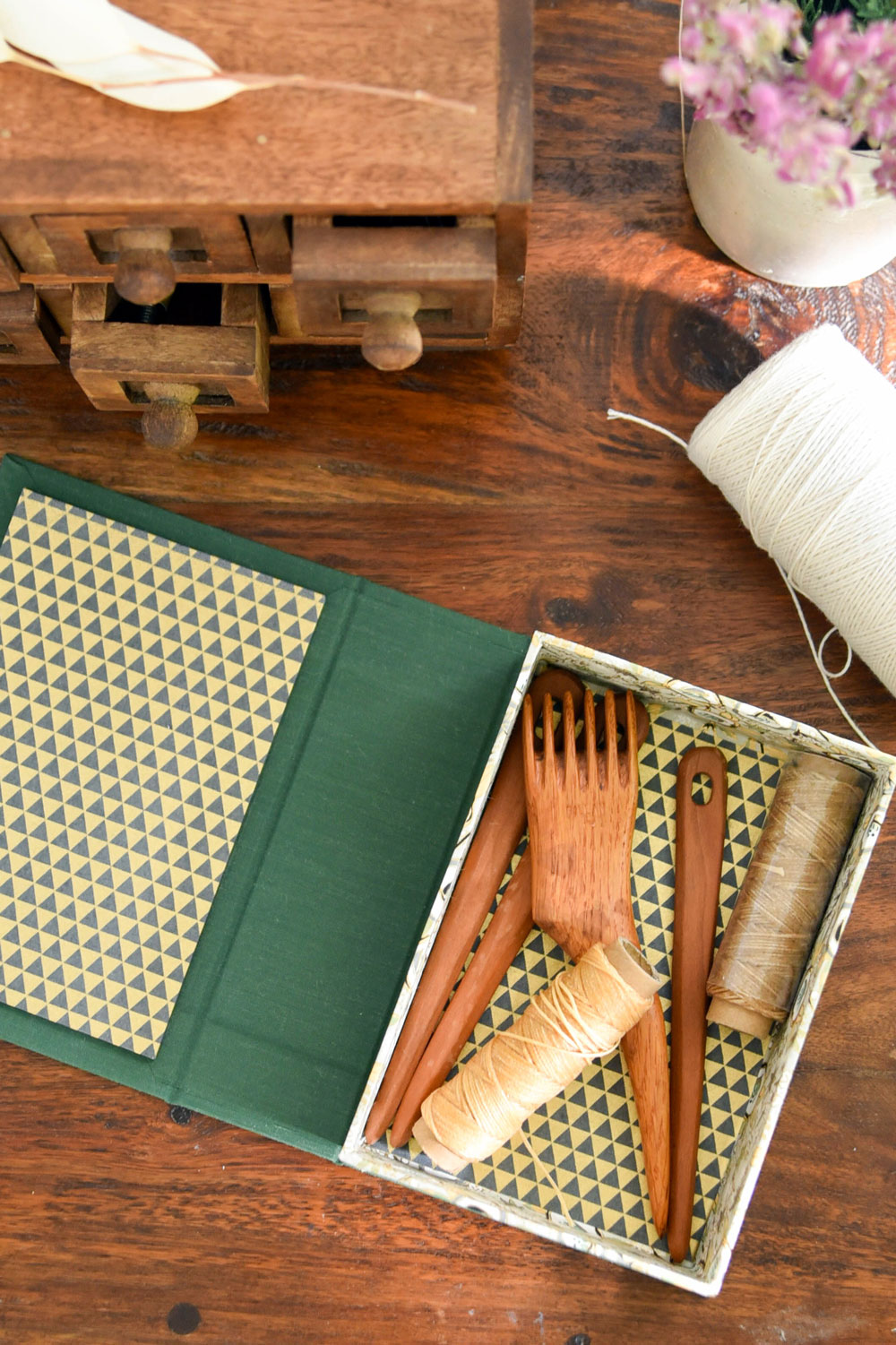 clamshell box with fine art paper