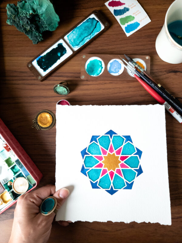 Paper artist Zahra Ammar | Tessalatted 10 Fold Rosette Pattern & DIY