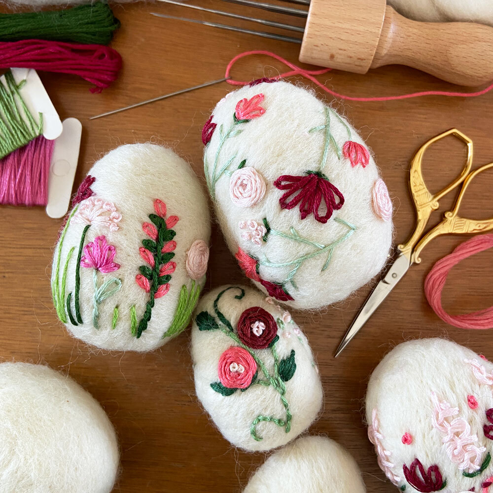 Felted Embroidered Easter Eggs | The Crafter's Community Make-Along | Crafter