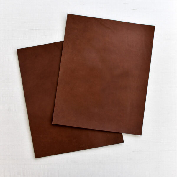Two Rectangular Leather Pieces in Chocolate