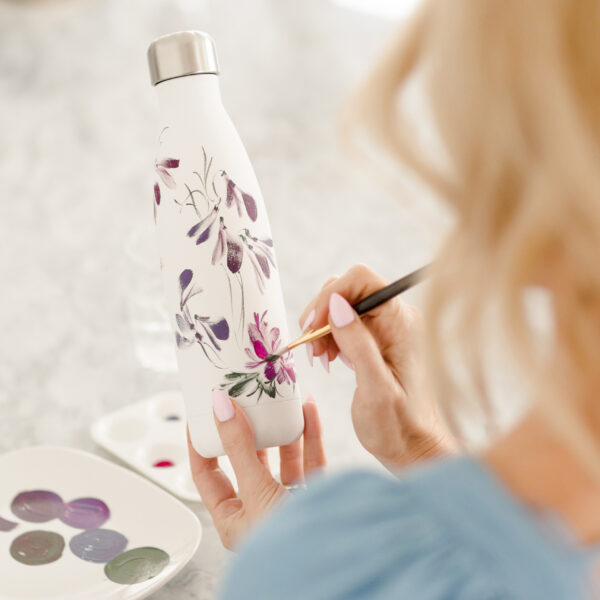 Acrylic Gouache on a S'Well Water Bottle Workshop with Cara Olsen