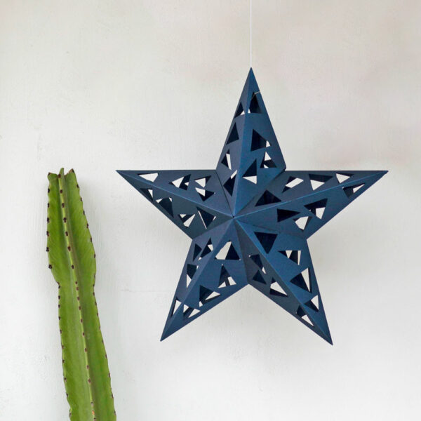 paper star lantern - blue