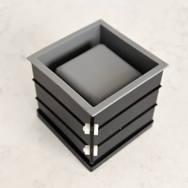 Square three-piece silicone and plastic hard case mold