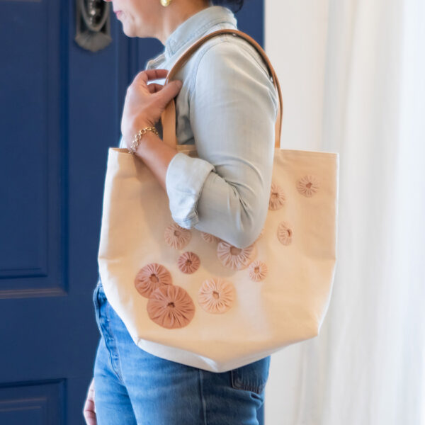 Canvas Tote with Leather Handles Digital Pattern