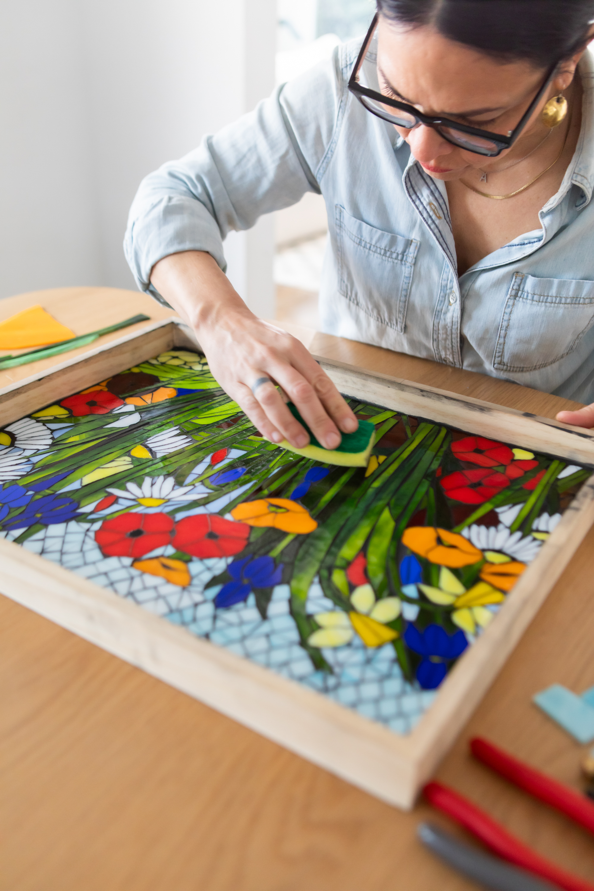 stained glass mosaic premium workshop with anne white