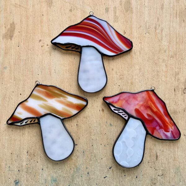 Woodland Mushroom Stained Glass Digital Pattern