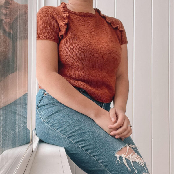 Pretty Basic Ruffle Raglan Knitting Digital Pattern
